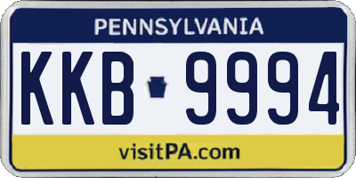 PA license plate KKB9994