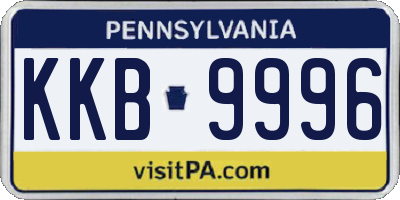 PA license plate KKB9996