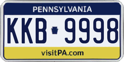 PA license plate KKB9998