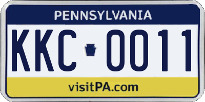 PA license plate KKC0011