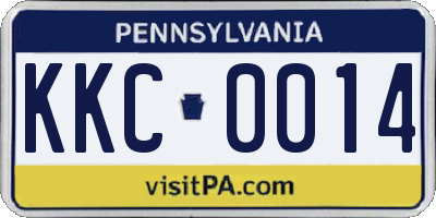 PA license plate KKC0014