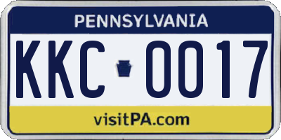PA license plate KKC0017