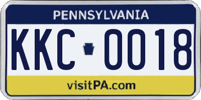 PA license plate KKC0018