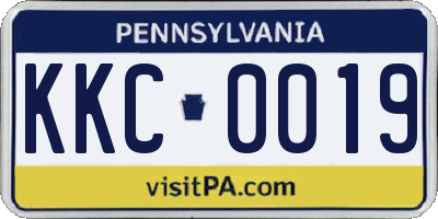 PA license plate KKC0019