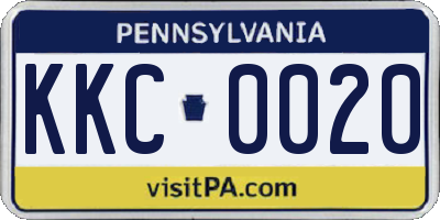 PA license plate KKC0020