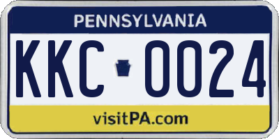 PA license plate KKC0024