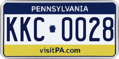 PA license plate KKC0028