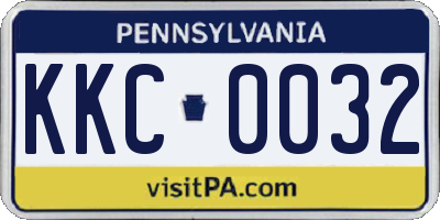 PA license plate KKC0032