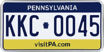 PA license plate KKC0045