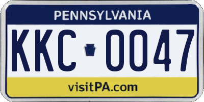 PA license plate KKC0047