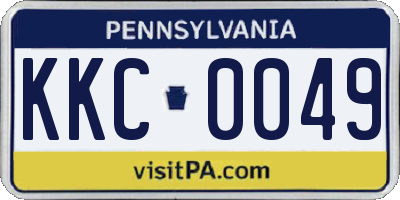 PA license plate KKC0049