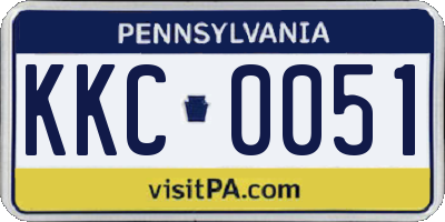 PA license plate KKC0051