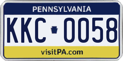 PA license plate KKC0058