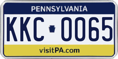 PA license plate KKC0065