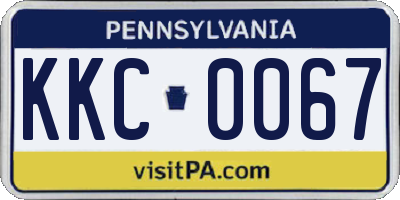 PA license plate KKC0067