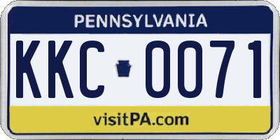 PA license plate KKC0071