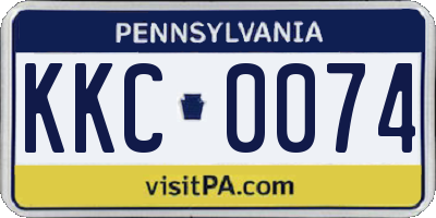 PA license plate KKC0074