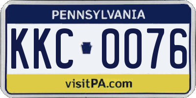PA license plate KKC0076