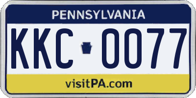PA license plate KKC0077