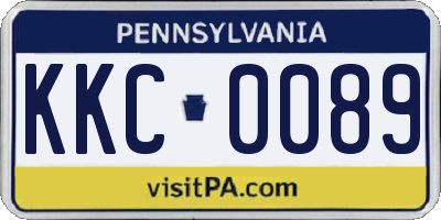PA license plate KKC0089