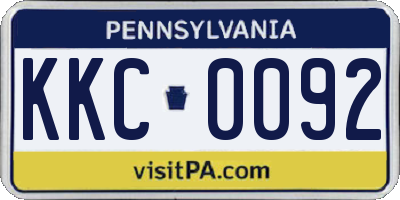 PA license plate KKC0092