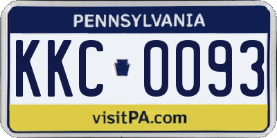 PA license plate KKC0093