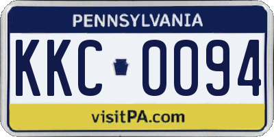 PA license plate KKC0094