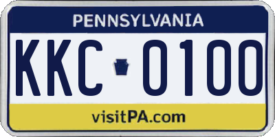PA license plate KKC0100