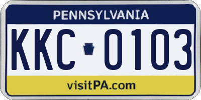 PA license plate KKC0103