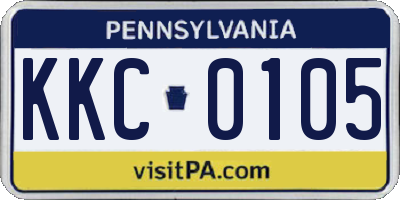 PA license plate KKC0105