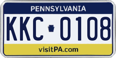 PA license plate KKC0108