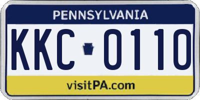 PA license plate KKC0110