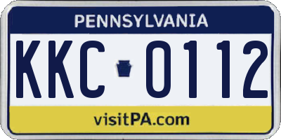 PA license plate KKC0112