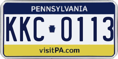 PA license plate KKC0113