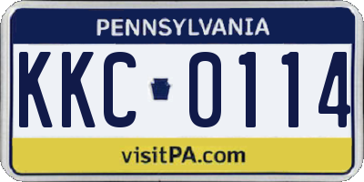 PA license plate KKC0114