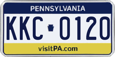 PA license plate KKC0120