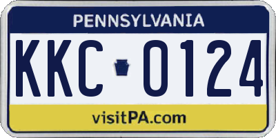 PA license plate KKC0124