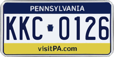 PA license plate KKC0126