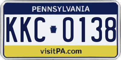 PA license plate KKC0138