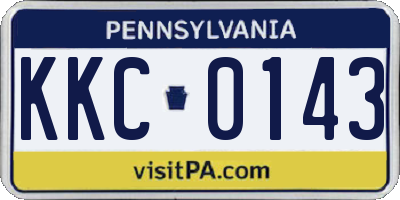 PA license plate KKC0143