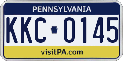 PA license plate KKC0145