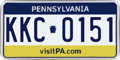 PA license plate KKC0151