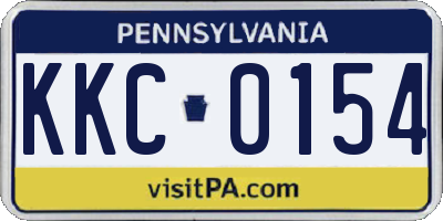 PA license plate KKC0154