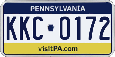 PA license plate KKC0172
