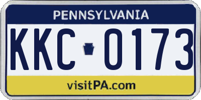 PA license plate KKC0173