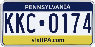 PA license plate KKC0174