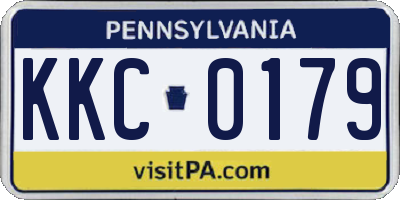 PA license plate KKC0179