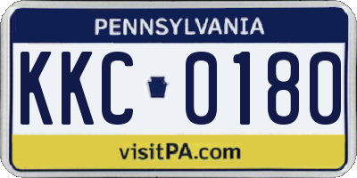 PA license plate KKC0180