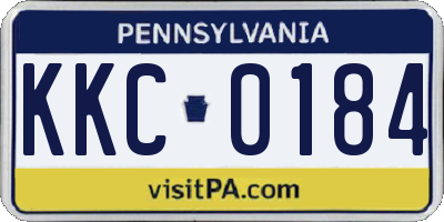 PA license plate KKC0184