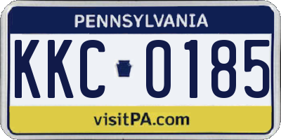 PA license plate KKC0185